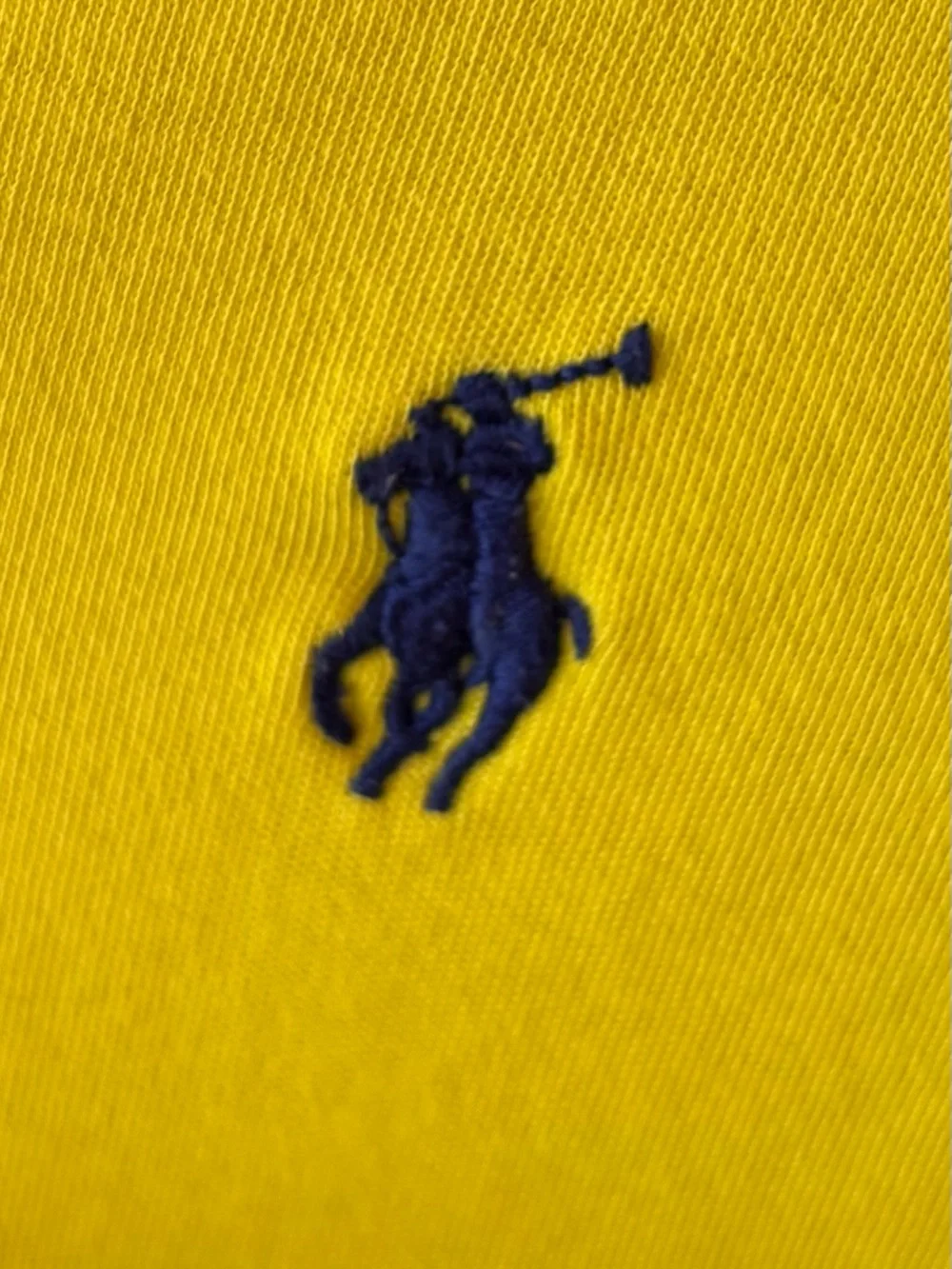 Polo Ralph Lauren Men’s Medium Bright Yellow Polo Shirt Navy Pony Preppy Golf
